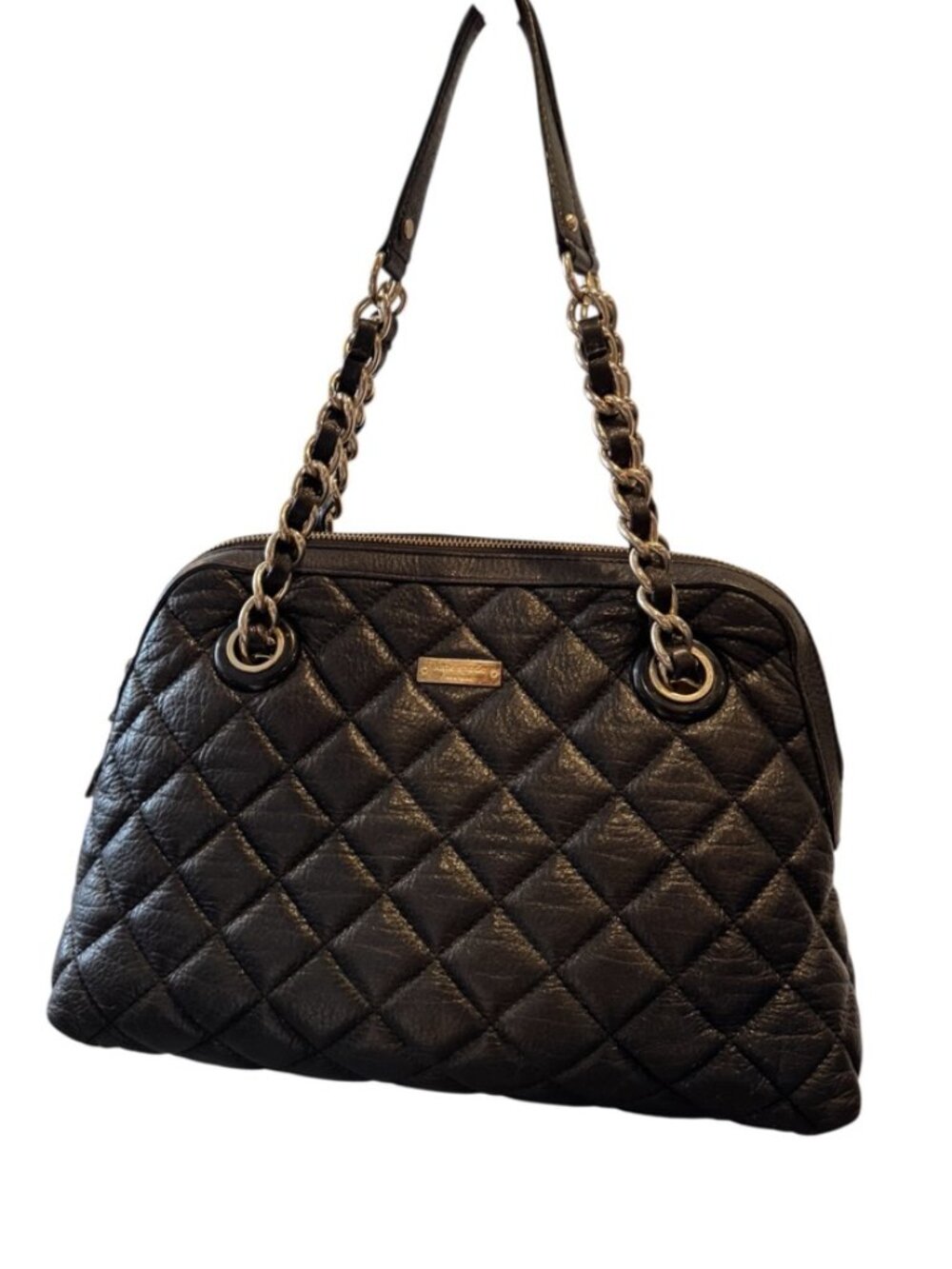 Kate Spade Quilted Shoulder Bag – Black – Chain Strap – Classic Style – EUC